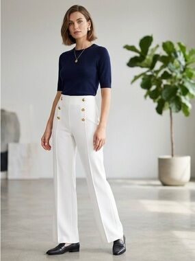 High Waisted Sailor Pants with long legs